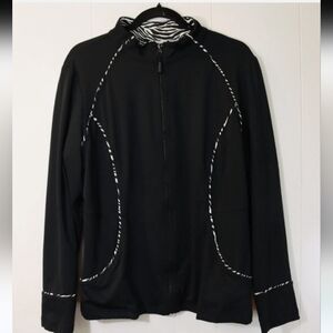 Black /White Jacket with Patterned Accents